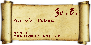 Zsinkó Botond névjegykártya